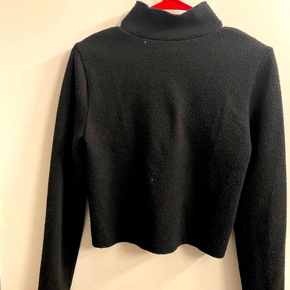Cropped cowl neck sweatshirt